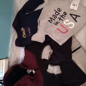 12 mth boy jacket, 2 long sleeve 12mth onesies(1 is NWT), 1 pair of fleece pants